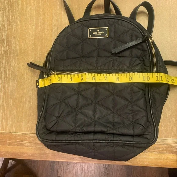 Kate Spade Black Quilted Backpack with Gold Details - Picture 4 of 16